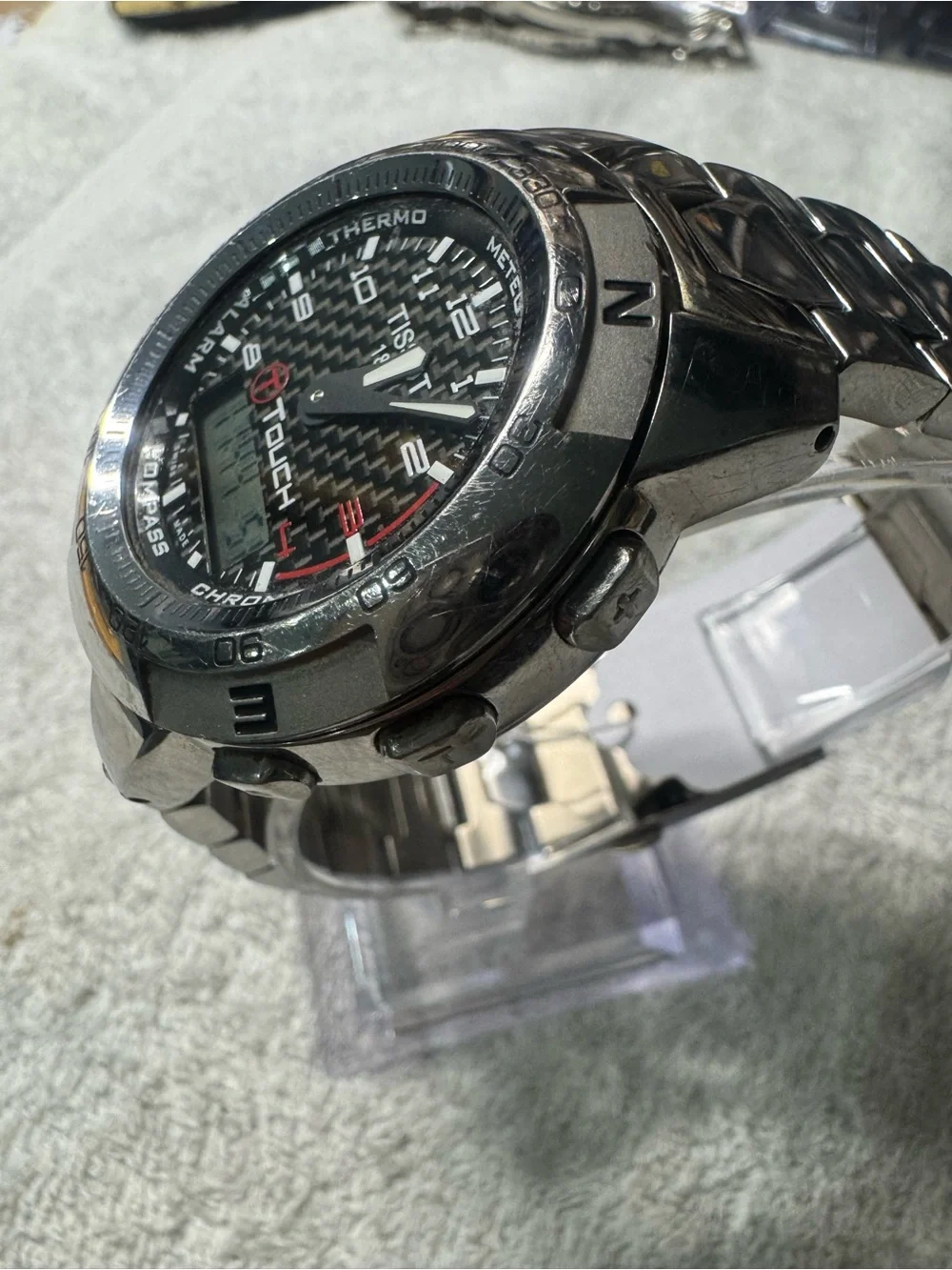 Tissot T-Touch Titanium Watch - Black Dial with Red Accents